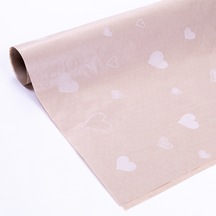 Bimotif Paket Kağıdı, Kalp, 70x100 Cm 100 Adet Kraft