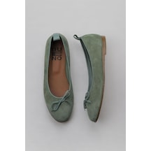 01wy6004 Bueno Shoes Yeşil Süet-deri Kadın Düz Babet