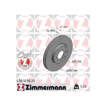 Zımmermann Ön Fren Aynası Corsa C - Combo C 01 11 Merıva A 03 10 Tıgra 04 09 260x24x4dl Havalı 430.1490.20 95526646 569000 9127967 9196050