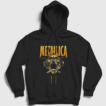Presmono Unisex Skull Metallica Kapüşonlu Sweatshirt Siyah