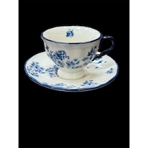 Acar Vintage Garden 6'lı Porselen Kahve Fincan Takımı Chr-09552 Mavi