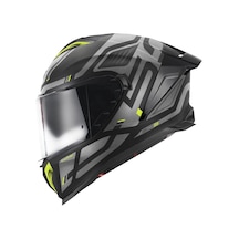 Gıvı 50.3 Quasar Mat Siyah-tıtanıum-neon Sarı Kask Neon Sarı