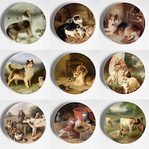 7 Inç-tipi 1 Walter Hunt Kardeşler Boyama Sanat Plakası Edgar Hunt Hayvan Köpek Kedi Koyun At Dekoratif Plaka Sanat Asılı Çanak Arka Plan