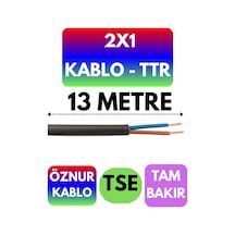 Öznur 2x1 Ttr Kablo Siyah Metre Seçenekli - 13 Metre