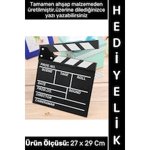 Sinema Dekoratif Çalışma Odası Ev Ofis Hediyelik Süs Eşya Nostaljik Retro Yazı Yazılabilir Ahşap Şı 86855068