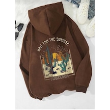 Kozia Outdoors Malkoçbey Baskılı Oversize Unisex Sweatşirt Kahve Kahve