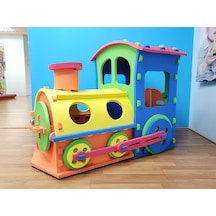 Dev Tren Oyun Seti - Güvenli Ve Dayanıklı Eva Malzeme - Evde Bahçede Kur Oyna Eğlen -130x82x100 Cm