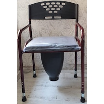 Medikaltec Siyah Deri Döşemeli Klozet Yükseltici Katlanabilir Tuvalet Hunili