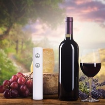 Beyaz Elektrikli Şarap Açıcı - Piller Dahil Değil, Folyo Kesici İle, Hızlı Korkuluk Açma, Abs Malzeme Siyah Siyah