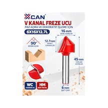 V Kanal Freze Ucu 90 Ø16 Mm 6 Mm Şaft Cnc Ve Ahşap İşleme