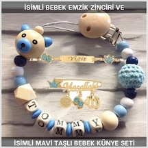 Sahi Aksesuar İsimli Bebek Emzik Zinciri Ve İsimli Bebek Künye Seti Bezyı781 Şeffaf