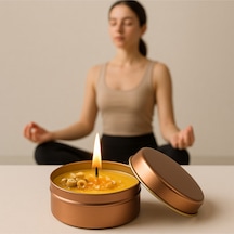 Papatya Kokulu Meditasyon Mumu Doğal Soya Mum Sarı