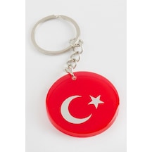 Ay Yıldız Epoksi Anahtarlık-gümüş Rengi N162
