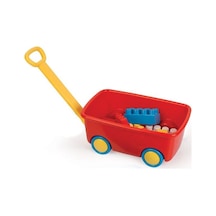 Dolu Bloklu Çek Çek Araba 28 Parça Eğitici Öğretici Yapboz Blok Seti