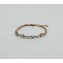 18k Rose Gold Plated L O V E Su Yolu Bileklik Gold 18k Rose Gold Plated L O V E Su Yolu Bileklik Gold