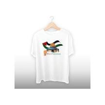 Free Filistin Detaylı Unisex Tişört Beyaz