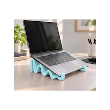 Violet Dalgalı Görünümlü Laptop Standı - Pastel Mavi