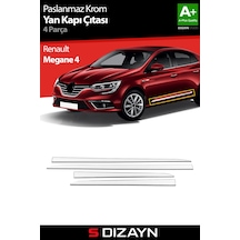 S-dizayn Renault Megane 4 Krom Yan Kapı Çıtası 4 Prç 2016 Üzeri A+ Kalite