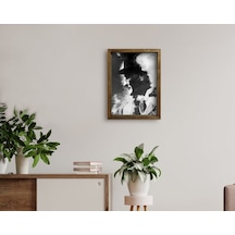 Bk Home Atatürk Tasarımlı Doğal Masif Ahşap Çerçeveli Tablo 45X65 (551057684)