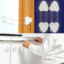 2&apos Li Mini Çok Amaçlı Kilit- Çocuk Güvenlik Gereçkerli Çekmece,dolap,kapak Kilidi Bx40 Çok Renkli