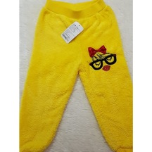 Çocuk Sarı Pelüş Pijama Altı-6-7 Yaş Sarı
