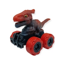 Sürtmeli Dinazor Arabalar 12 Cm - H-20 - Kırmızı Parasaurolophus Lisinya