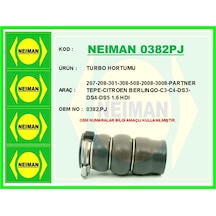 Bescher Turbo Hortumu 207-208-301-308-508-2008-3008-partner Tepe-cıtroen Berlıngo-c3-c4-ds3-ds4-ds5 1.6 Hdı Neıman 0382pj 0382.pj