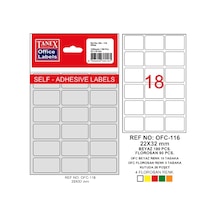 Tanex Ofis Etiketi Poşetli 22x32 Mm Beyaz Ofc-116 Çok Renkli