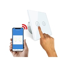 Fonri Wf3-el3-0202-03 Wıfı Kablosuz Çiftli Duvar Anahtarı Akıllı Dokunmatik