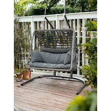 Tu Tienda İki Kişilik Rattan Örgü Salıncak,antrasit Antrasit