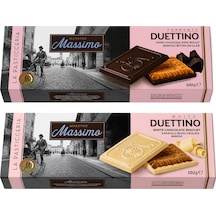 Maestro Massimo Bisküvili Çikolata 102 Gr Bitter Ve Beyaz Çikolatalı 2 Li Karma Paket