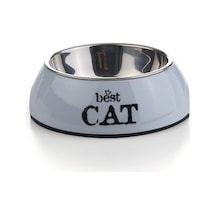Beeztees Kedi Mama Su Kabı, Paslanmaz Çelik, Gri, 14cmx4,5cm, 160ml