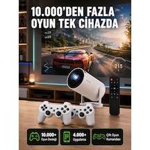 Zenvia Tçift Kollu Tasarımlı Kablosuz Projeksiyon 4k, 10.000 Oyun Ve Smart App Desteği Yeni Nesil Znv2026