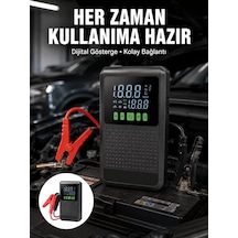 Taşınabilir Araç Akü Şarj Takviye Cihazı 150 Psı Dijital Kompresör Yeni Nesil Cn