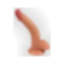 20 Cm Kavisli Gerçekçi Vantuzlu Damarlı Dildo