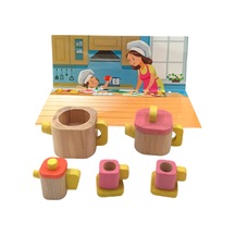 Minik Şeflerin En İyi Arkadaşı: Ahşap Minyatür Oyuncak Çay Seti