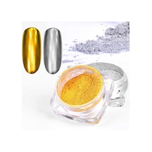 Ellea Nail Tırnak Tozu Nail Art Ayna Tozu Metalik Krom Toz İkili