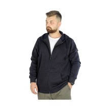 Mode Xl Erkek Sweatshirt Kapşonlu Zippered Basic 20543 Lacivert 001