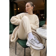 Muggo Hynex Kadın Kalın Taban Bağcıklı Günlük Sneaker Spor Ayakkabı Gri Muggo Hynex Kadın Kalın Taban Bağcıklı Günlük Sneaker Spor Ayakkabı Gri