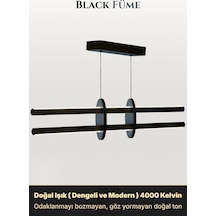 Halo Füme Lineer Led Sarkıt Avize Kumandalı Dim Edilebilir Yukarı & Aşağı Işık Doğal Işık