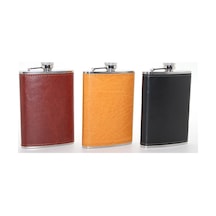 Paslanmaz Çelik Tekli 9 Oz Derili Matara Alk2662 0
