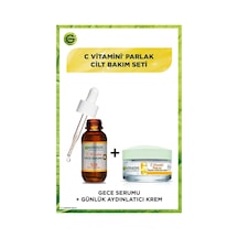 Garnier C Vitamini Süper Aydınlatıcı Gece Serumu 30 ML + C Vitamini Parlak Günlük Aydınlatıcı Krem 50 ML