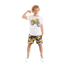 Denokids Mshb&g Motorcycle Erkek Çocuk T-shirt Şort Takım Çok Renkli