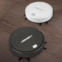 Moveevo Siyah Süper Ince 3'lü İşlevli Robot Süpürge: Güçlü Emme, Pet Tüyü Temizliği, Sessiz Çalışma İle Ahşap, Mermer Zeminler İçin Siyah