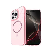 Apple iPhone Uyumlu, 16 Pro Max Live Diamond Magsafe Kapak - Pembe