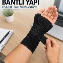 Metal Destekli El Bilek Ateli Ayarlanabilir Bantlı Bileklik Başparmak Açık