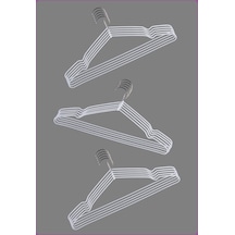 Silikon Kaplı Metal Askı, Beyaz 40 Cm Beyaz, 20 Adet