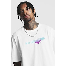 Flood Of Style Unisex Oversize Harman Bisiklet Yaka Beyaz