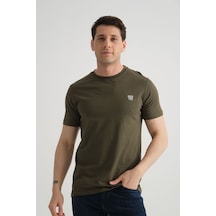 Shooter Sportswear Esnek Pamuklu Standart Kalıp Minimal Logolu Mavi Erkek T-shirt Haki Shooter Sportswear Esnek Pamuklu Standart Kalıp Minimal Logolu Mavi Erkek T-shirt Haki