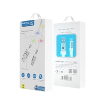 Konfulon Dc09 Ses Duyarlı Işıklı Micro Usb Kablo 1m 2a - Beyaz